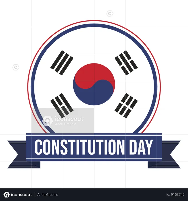 Día de la constitución de corea del sur  Ilustración