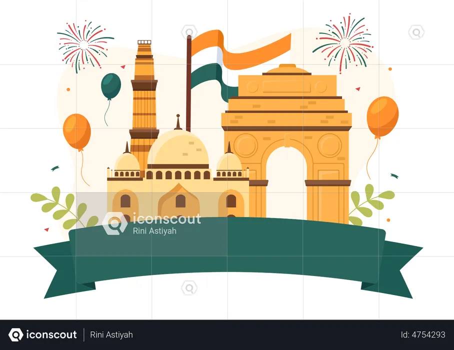 Día de la Independencia de la India  Ilustración