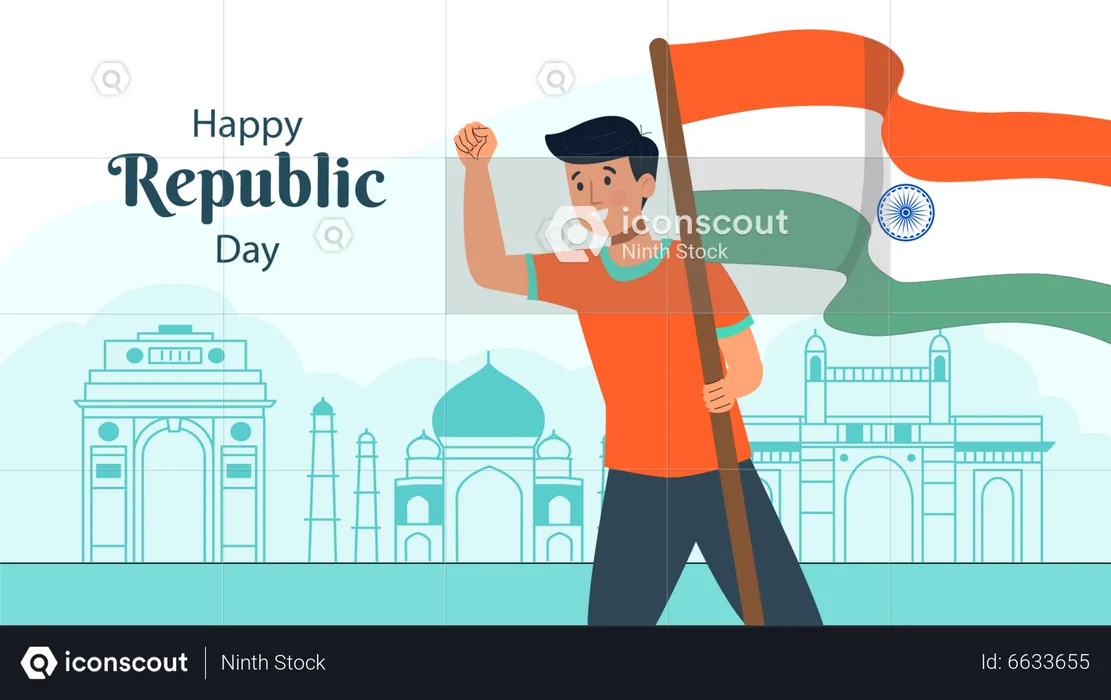 Día de la República India  Ilustración