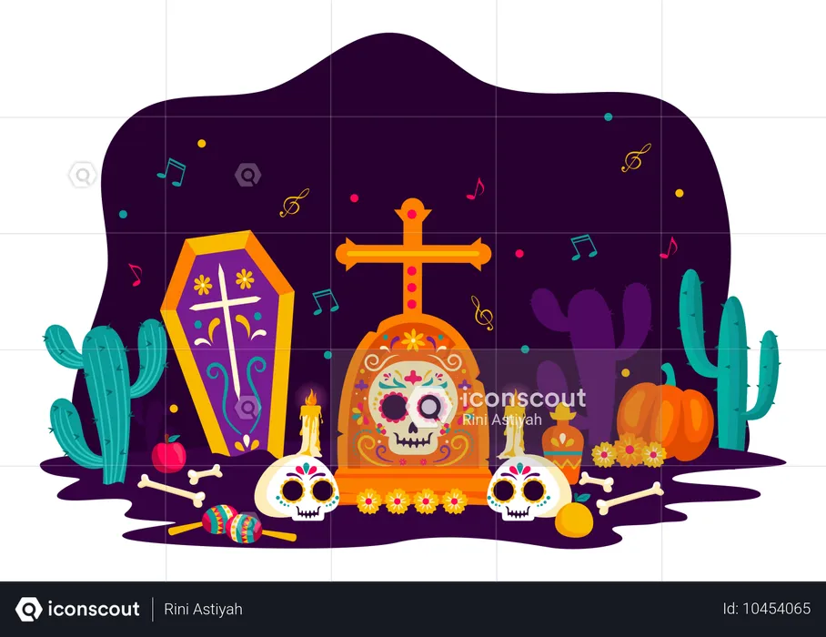 Dia De Muertos  Ilustración