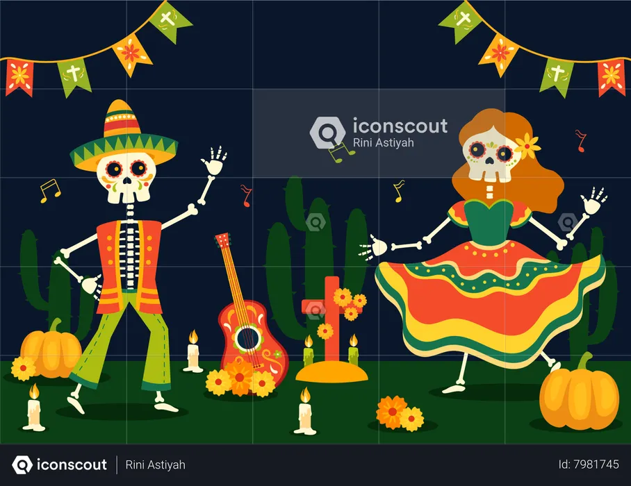 Dia de los Muertos  Ilustración