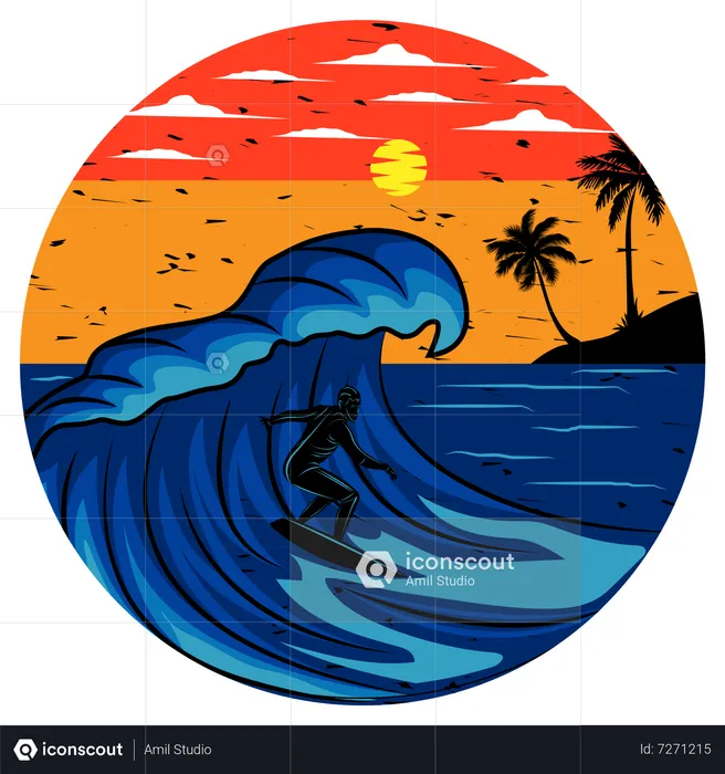 Dia de surf  Ilustración