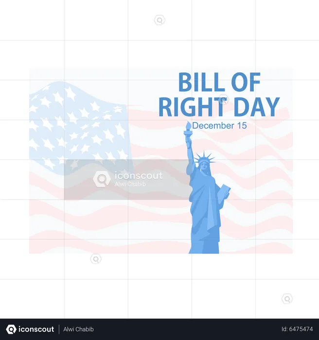 Día de la Declaración de Derechos en Estados Unidos  Ilustración