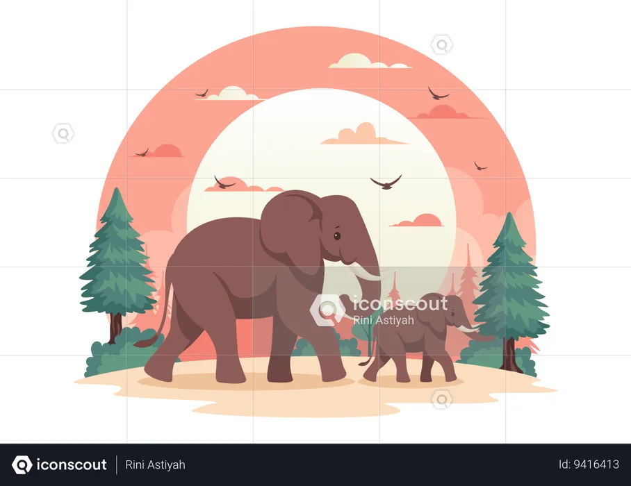 Dia del elefante  Ilustración