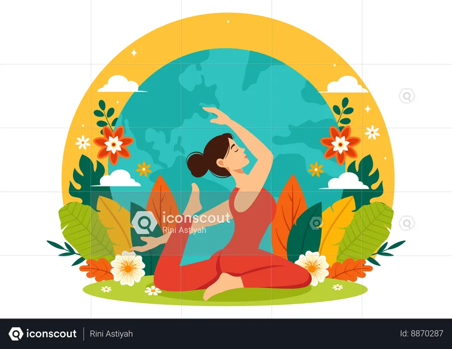 Día Internacional del Yoga  Ilustración