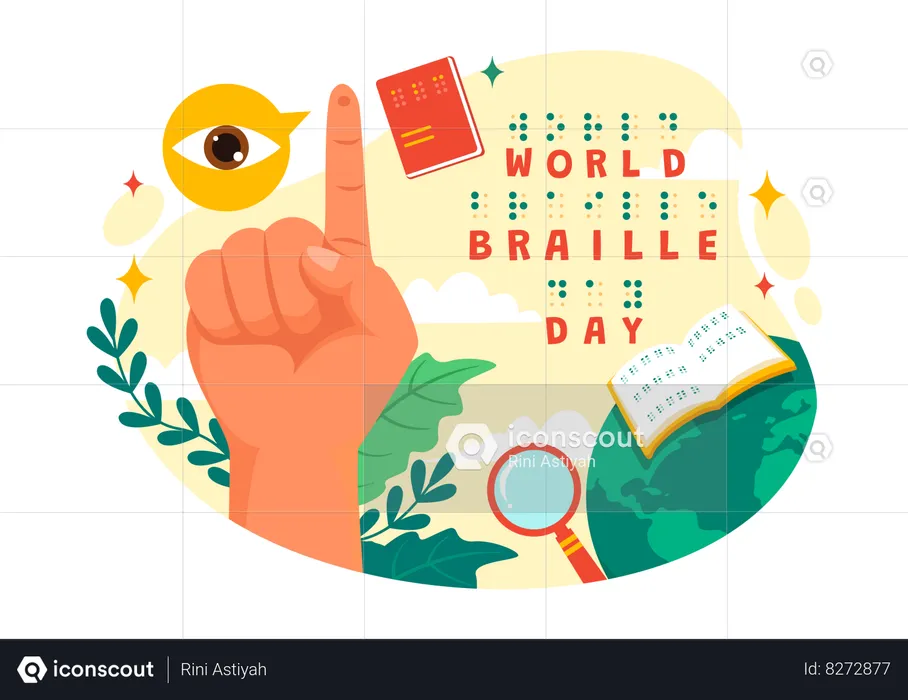 Día Mundial del Braille  Ilustración