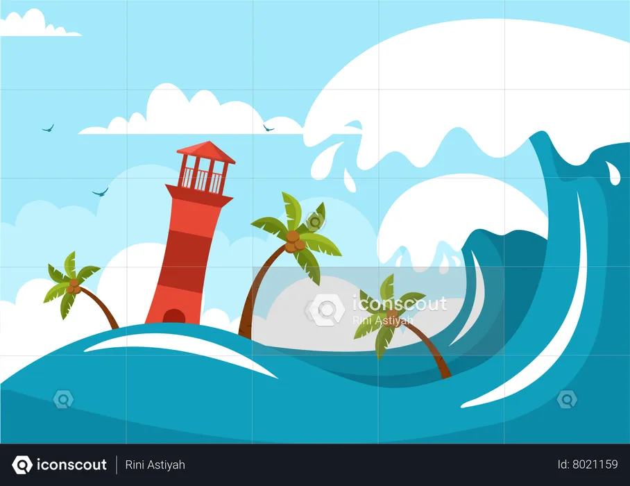 Dia Mundial de Conscientização sobre Tsunami  Ilustração