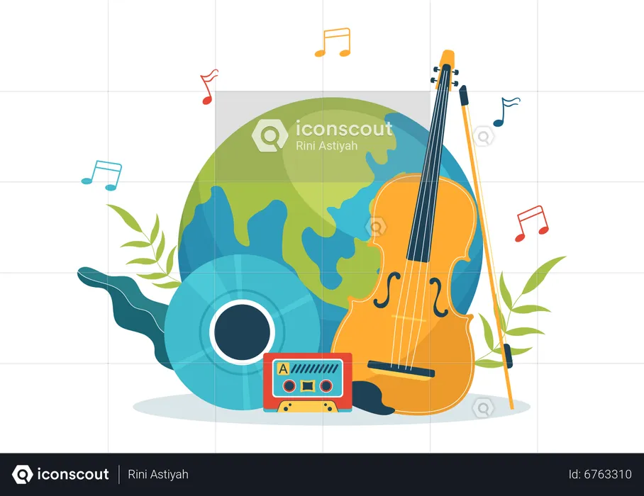 Dia Mundial da Musica  Ilustração