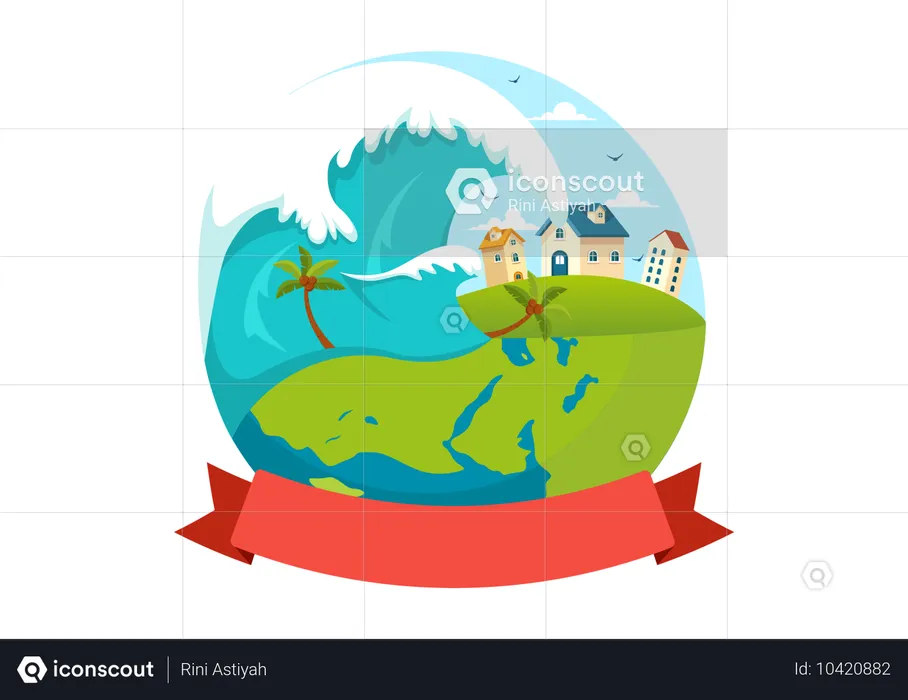 Dia Mundial de Conscientização sobre Tsunami  Ilustração