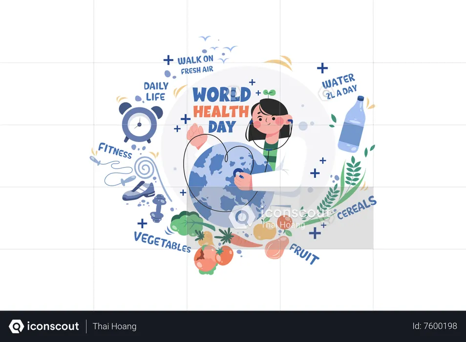 Día mundial de la salud  Ilustración