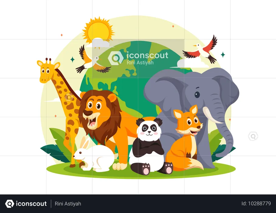 Dia Mundial dos Animais  Ilustração