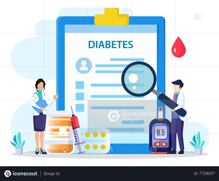 Diabetes Monitoring  Illustration