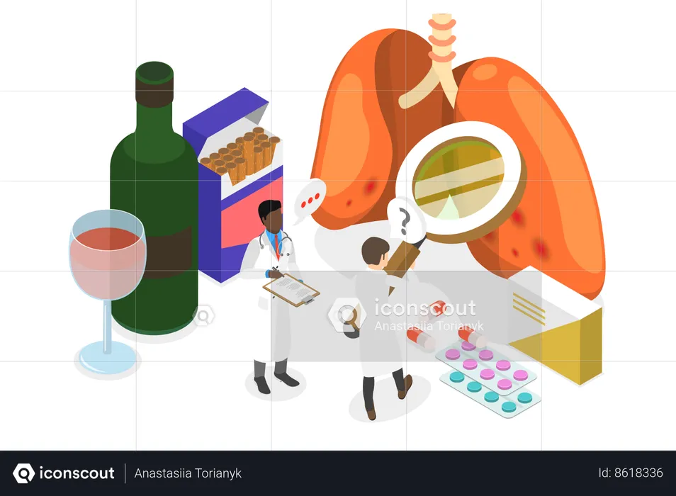 Diagnosis Of Alcoholism  Illustration