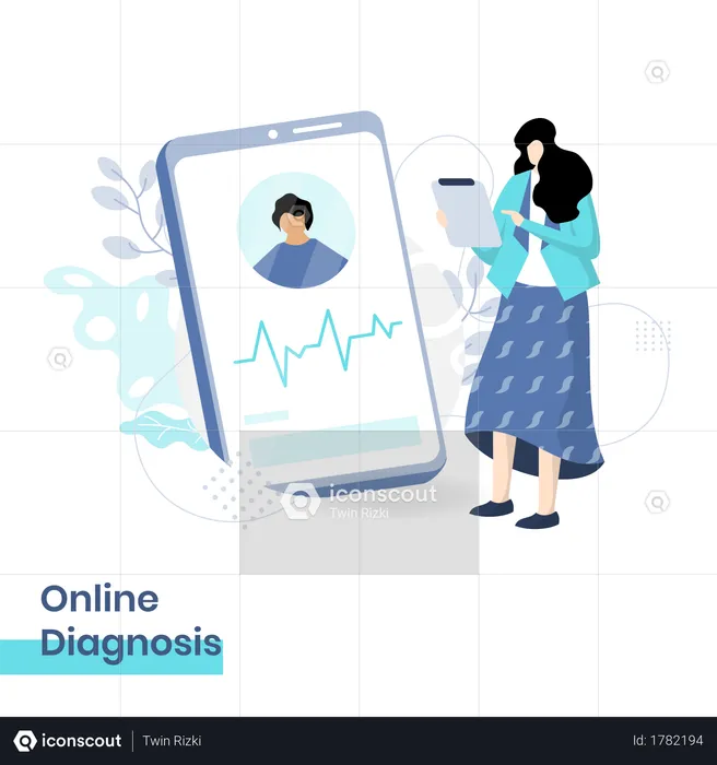 Diagnóstico en línea  Ilustración