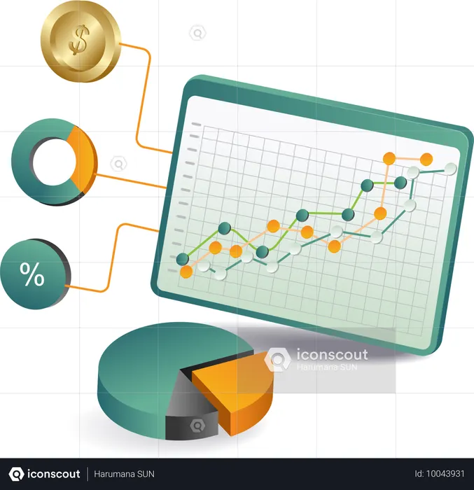 Diagramm mit Finanzinformationen  Illustration