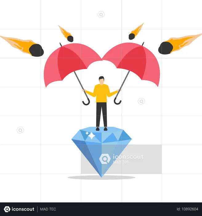 Diamant sous parapluie  Illustration