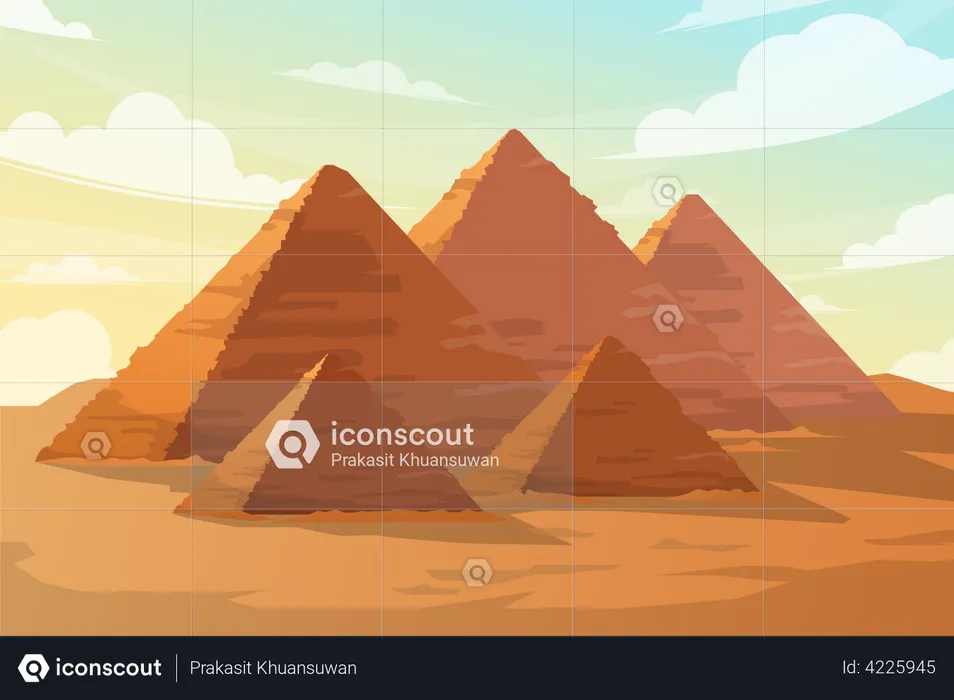 Die große Pyramide von Giza  Illustration