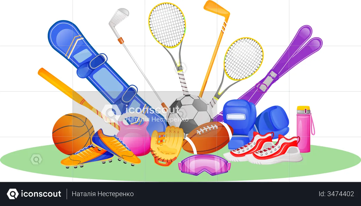 Different sport gear  Illustration