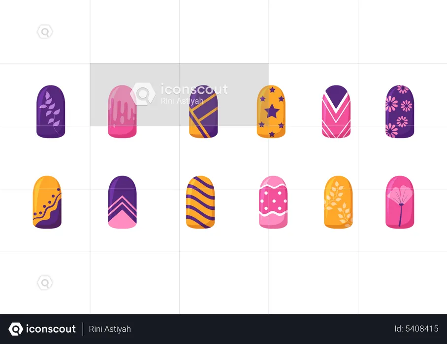 Different types of nail arts  Illustration
