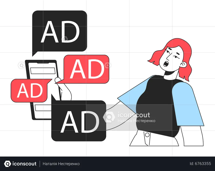 Digital ads overload  Illustration
