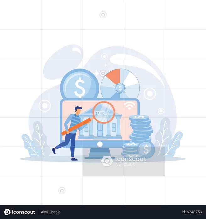 Digital bank service  Illustration