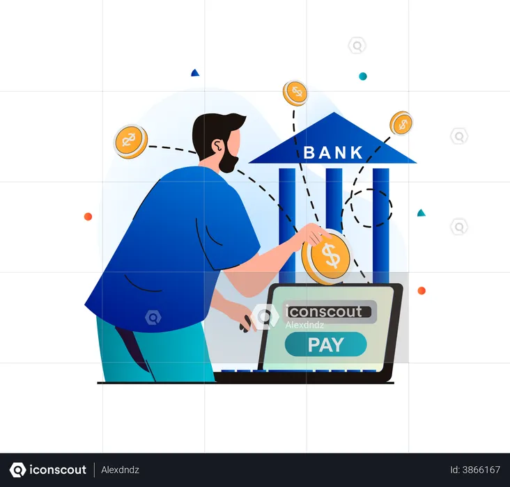 Digitales Banking  Illustration