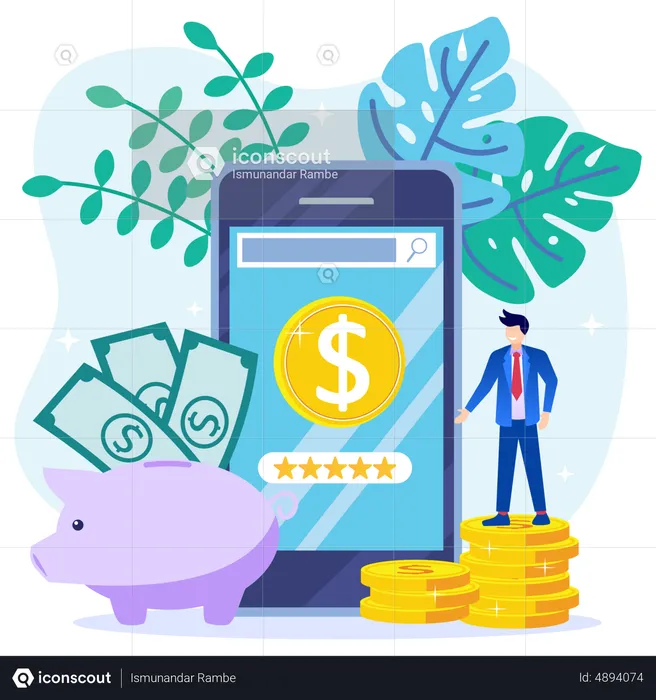 Digitale Banking-App  Illustration