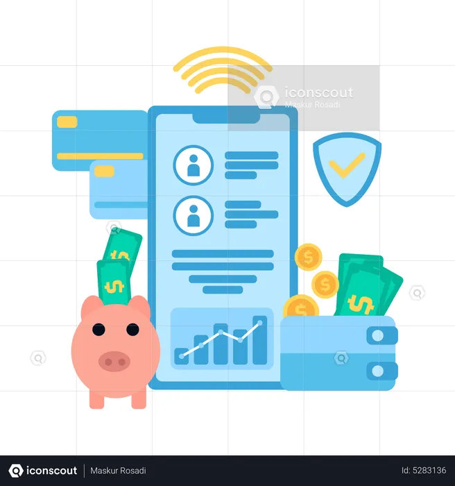 Digital Banking App  Illustration