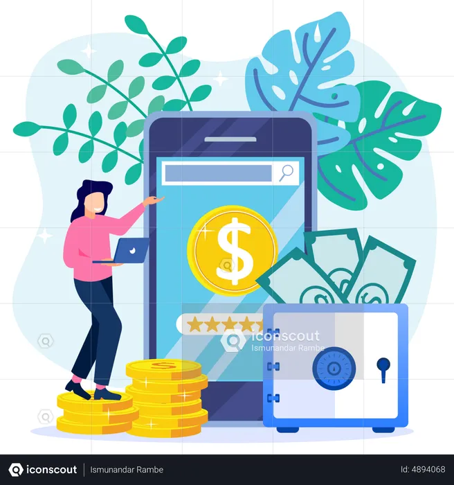 Digital banking app  Illustration