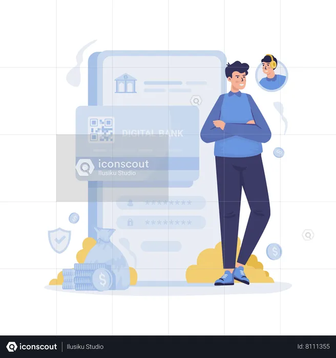 Digital banking application  Illustration