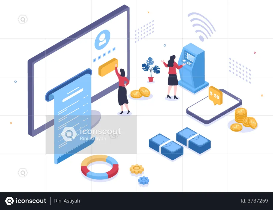 Digital Banking Service  Illustration