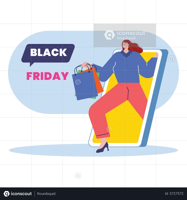 Digital Black Friday shopping  Illustration