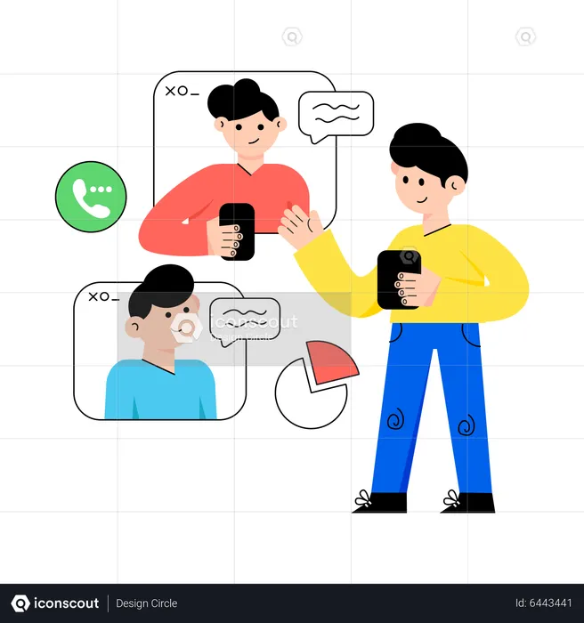 Digital Business Meeting  Illustration