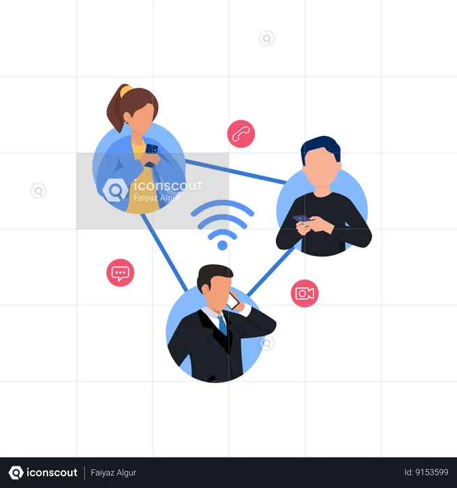 Digital Communication  Illustration
