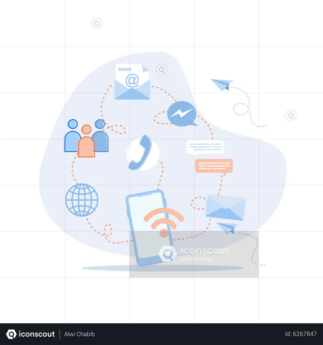 Digital Communication Services  Illustration