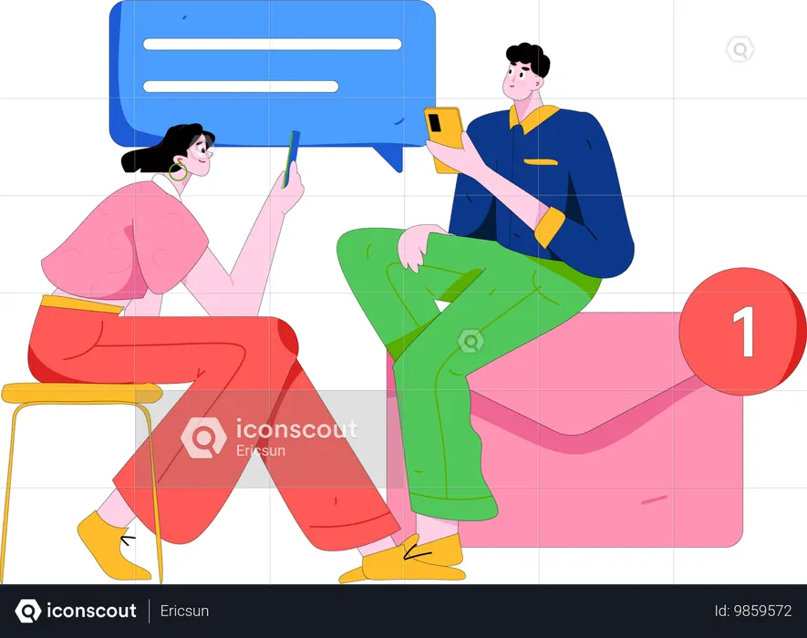 Digital Conversation  Illustration