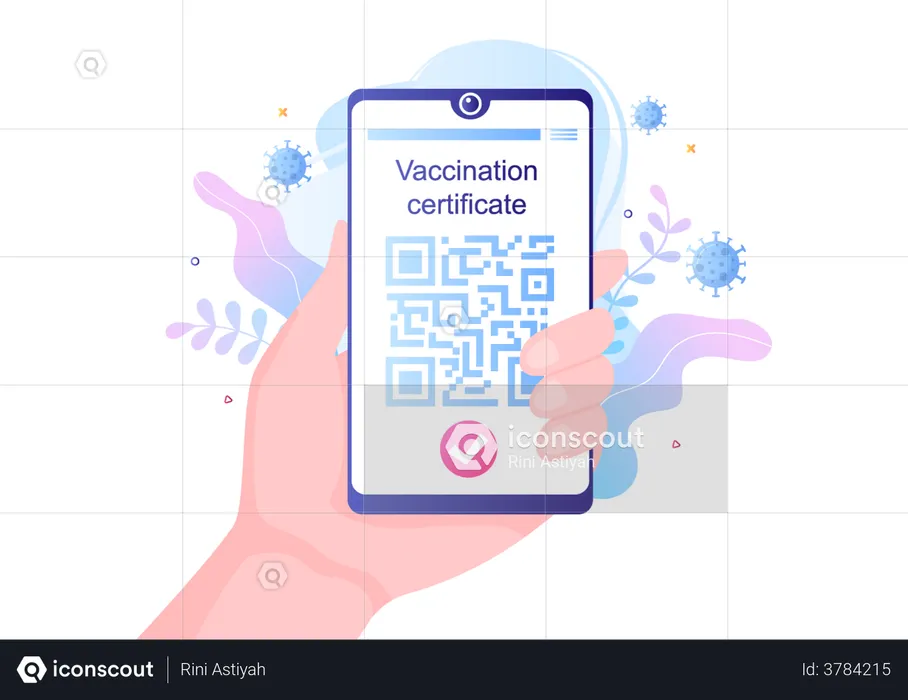 Digital Covid-19 Vaccination Certificate  Illustration