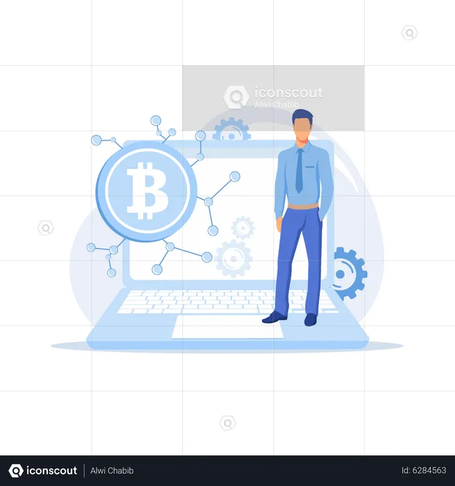 Digital currency Cryptocurrency bitcoin chart  Illustration
