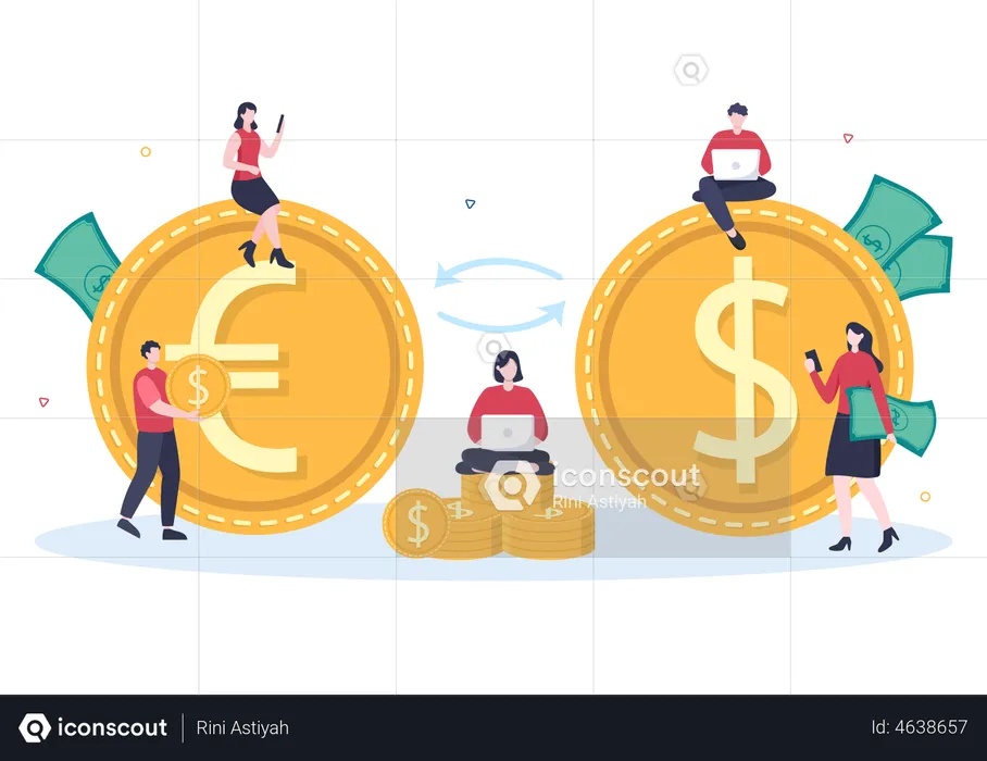 Digital Currency Exchange  Illustration