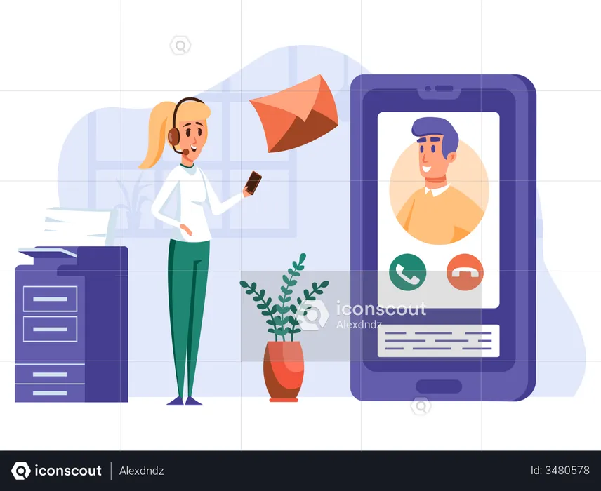 Digital Customer support  Illustration