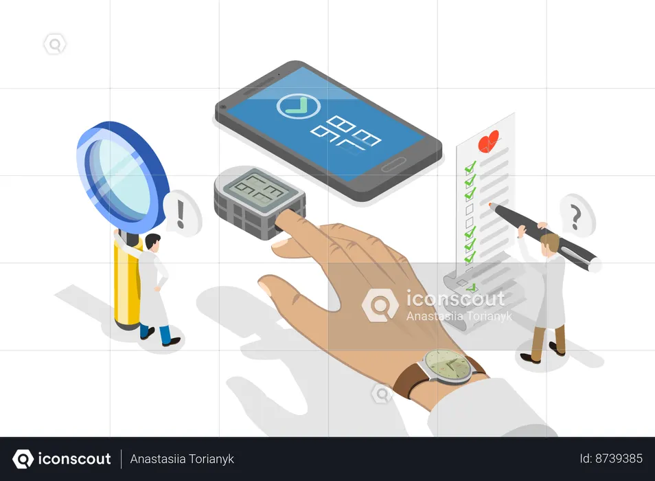 Digital Device to Measure Oxygen saturation  Illustration