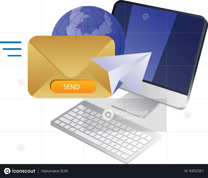 Digital email marketing  Illustration