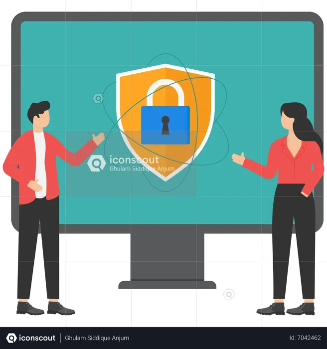 Digital guard security  Illustration