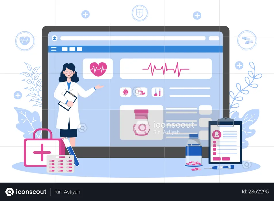 Digital health checkup  Illustration