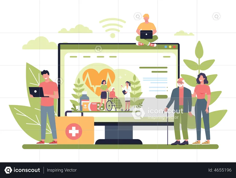 Digital Health Support  Illustration