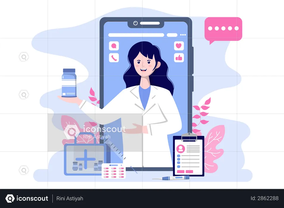 Digital healthcare  Illustration