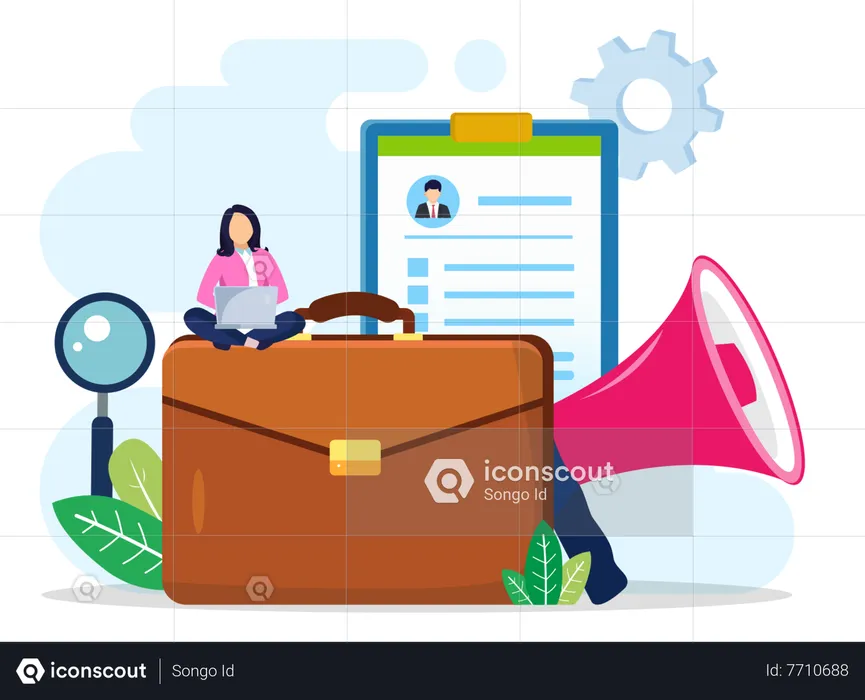 Digital Job Hiring  Illustration