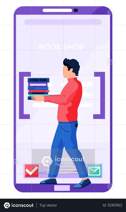 Digital library  Illustration