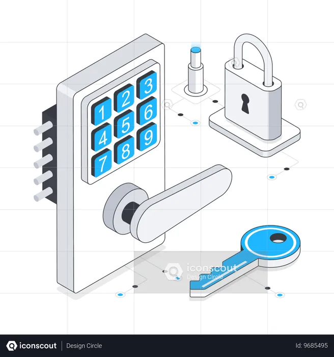 Digital Lock  Illustration