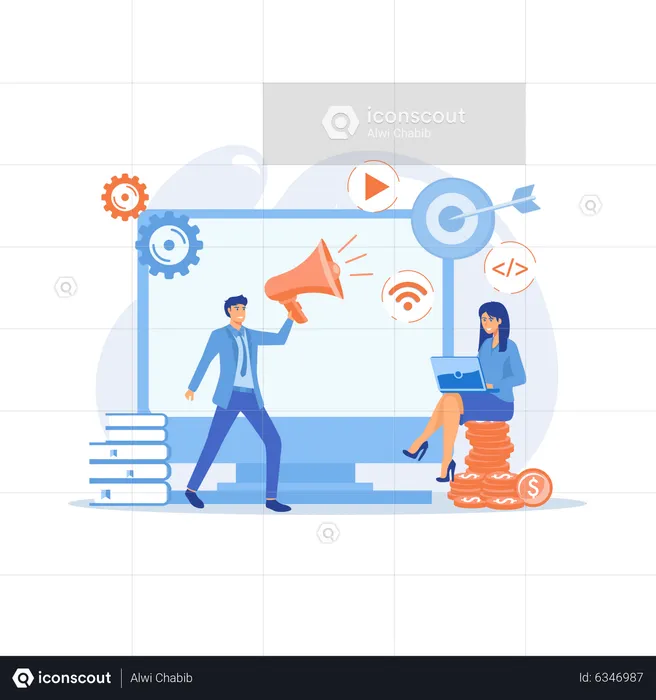 Digital marketing benefit  Illustration